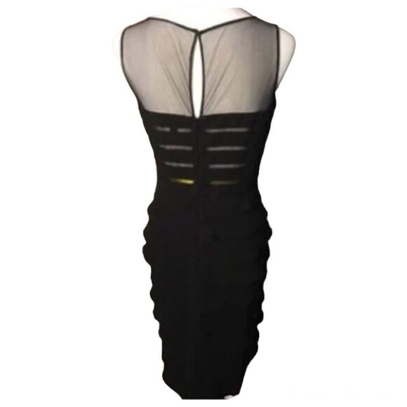 Adrianna Papell Black Lace Tiered Dress 6 - Picture 7 of 8